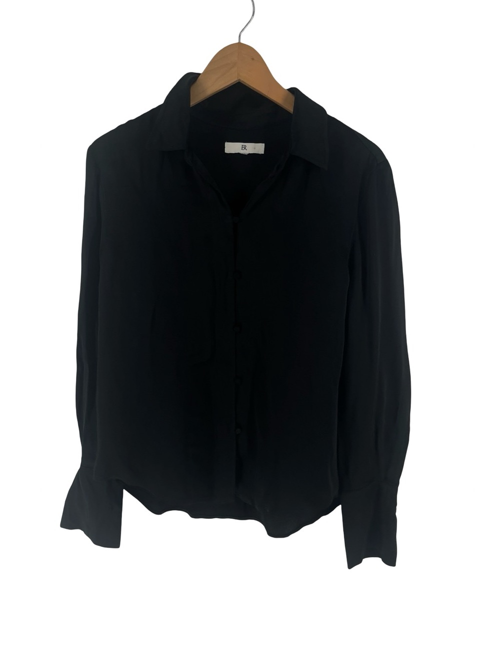 Classic Black Button-Down Blouse - Women - Picture 2 of 9